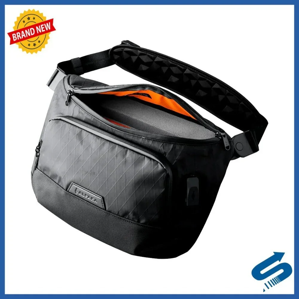8L RFID-Blocking Sling Laptop Bag with USB Port & Lockable Zippers